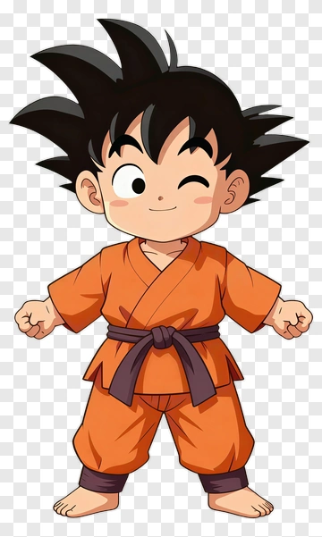 Child Anime Character In Orange Gi PNG
