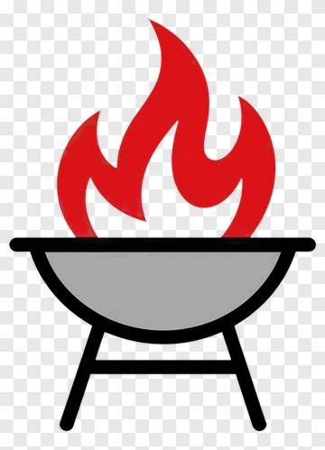 Barbecue Grill With Fire PNG