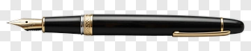 Black Fountain Pen With Gold Accents PNG