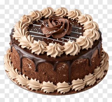 Chocolate Cake With Cream Swirls PNG