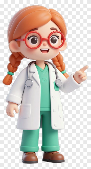 Cartoon Doctor With Red Glasses PNG
