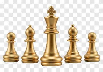 Gold Chess King And Pieces PNG