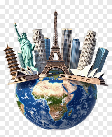 Global Landmarks On Earth PNG