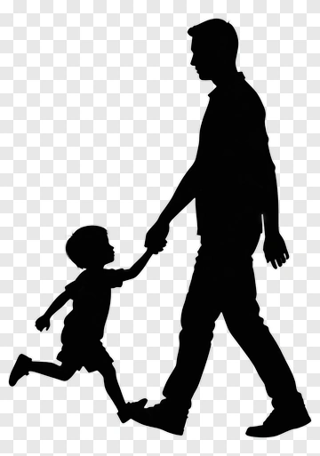 Man And Child Walking Together PNG