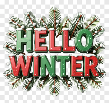 Hello Winter Festive Greeting PNG