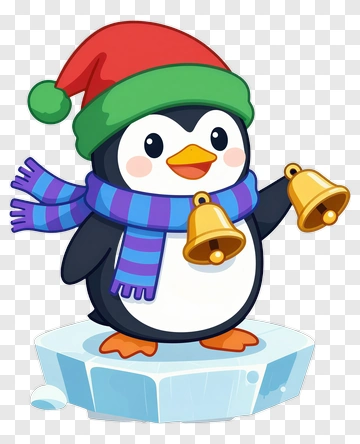 Penguin In Holiday Attire PNG