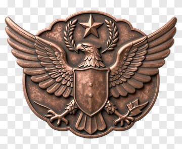 Bronze Eagle Shield Emblem PNG