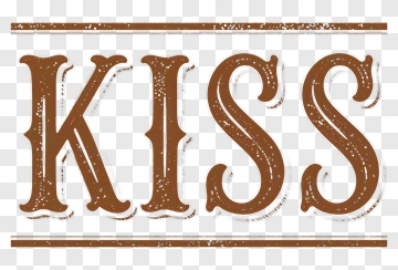 Kiss Vintage Lettering Design PNG