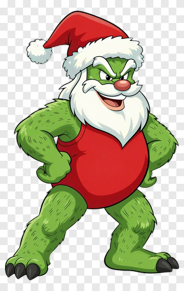 Grinch In Santa Hat PNG