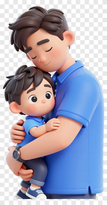 Father Hugging Child PNG