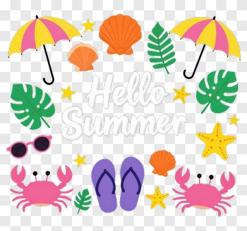Hello Summer Beach Collection PNG