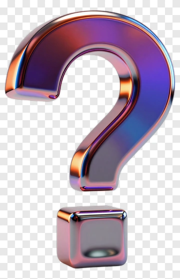 Iridescent Question Mark And Cube PNG