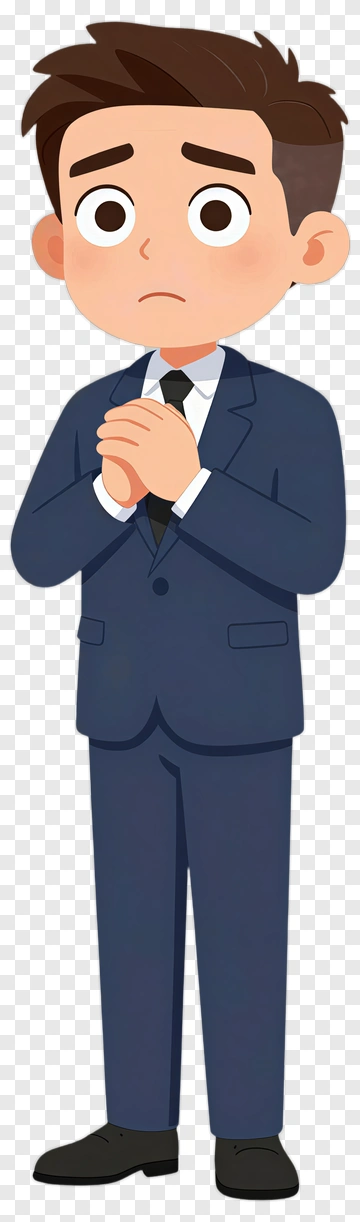 Anxious Businessman In Suit PNG