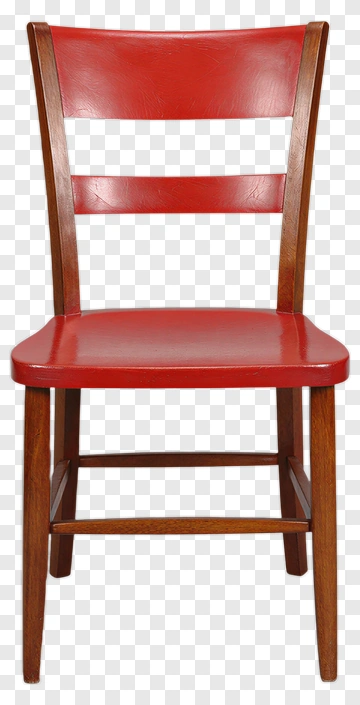Red Wooden Ladder-Back Chair PNG