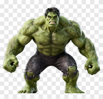Hulk In A Fierce Stance PNG