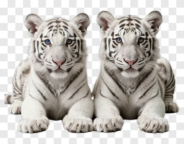 Two White Tiger Cubs PNG
