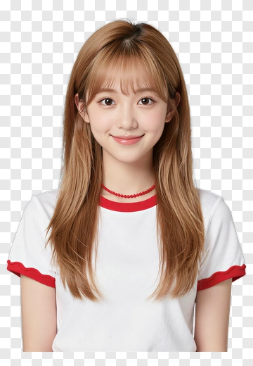 Young Woman With Long Hair Smiling PNG