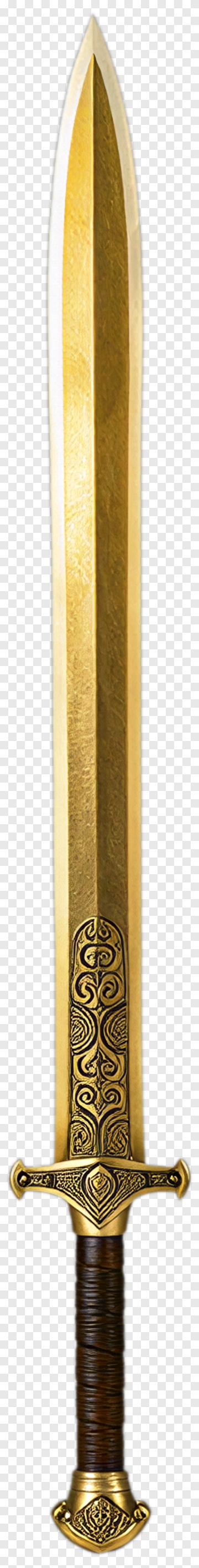 Golden Sword With Ornate Details PNG