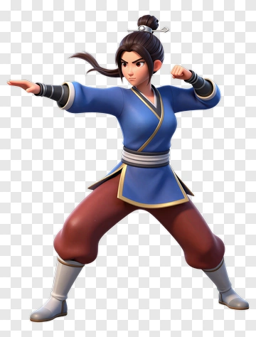 Anime Kung Fu Practitioner In Combat Stance PNG