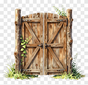 Rustic Wooden Gate With Ivy PNG