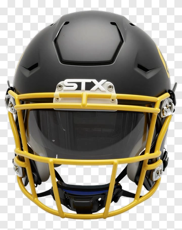 STX Football Helmet With Yellow Faceguard PNG