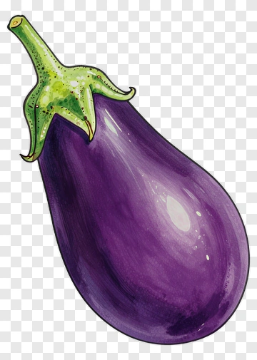 Watercolor Eggplant Illustration PNG
