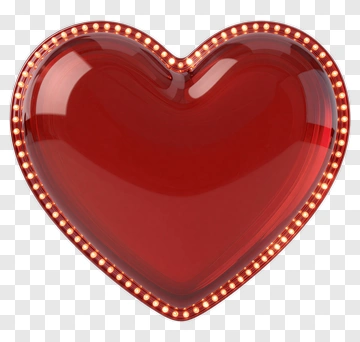 Red Heart With Light Bulbs PNG