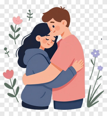 Couple Hugging For I Hug Day PNG
