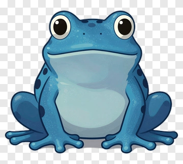 Blue Cartoon Frog PNG