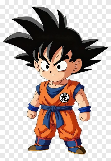 Child Goku In Orange Outfit PNG