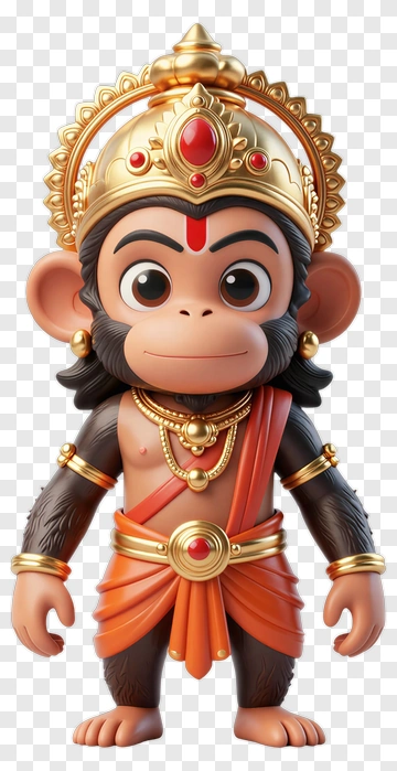 Monkey God In Golden Regalia PNG