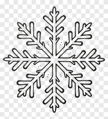 Black Snowflake Outline PNG