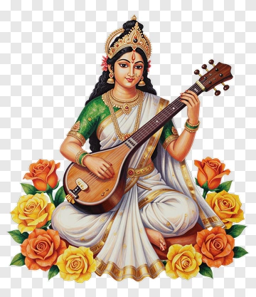 Sri Saraswati Goddess Of Knowledge PNG