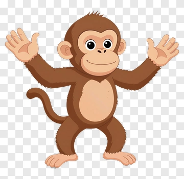Cartoon Monkey Waving PNG