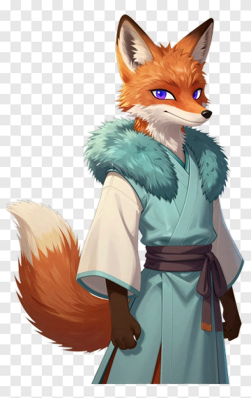 Orange Fox In Traditional Attire PNG