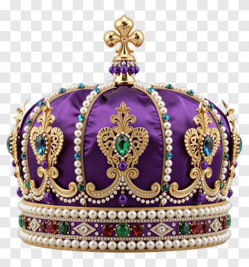 Purple Gold Crown With Gemstones PNG