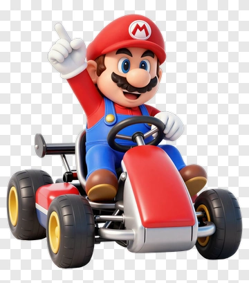 Mario Racing In His Kart PNG