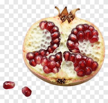 Halved Pomegranate With Seeds PNG