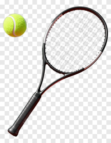 Tennis Racket And Ball On Court PNG