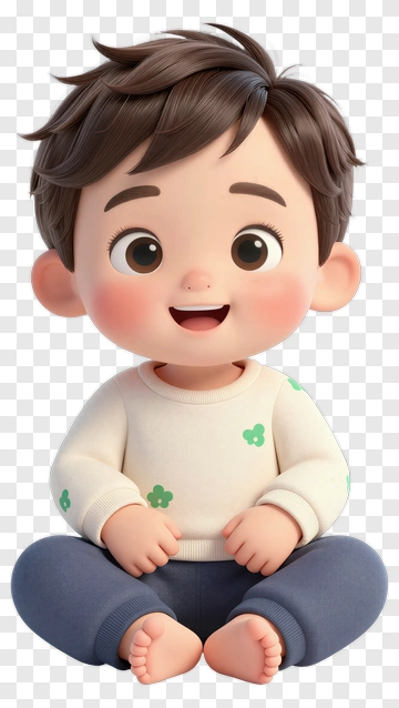 Cute Baby Boy Sitting PNG