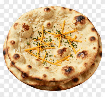 Naan Bread Topped With Cheese And Herbs PNG