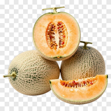 Fresh Melon Slices And Whole Melons PNG