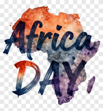 Africa Day Watercolor Map PNG