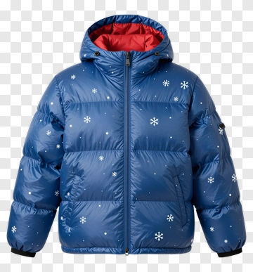 Blue Snowflake Puffer Jacket PNG