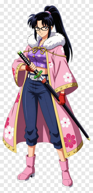 Anime Character With Sword And Kimono PNG