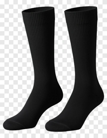Black Ribbed Socks PNG
