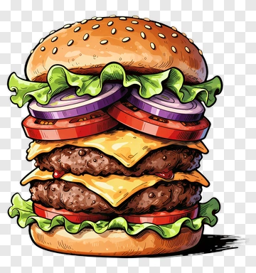 Delicious Cheeseburger PNG