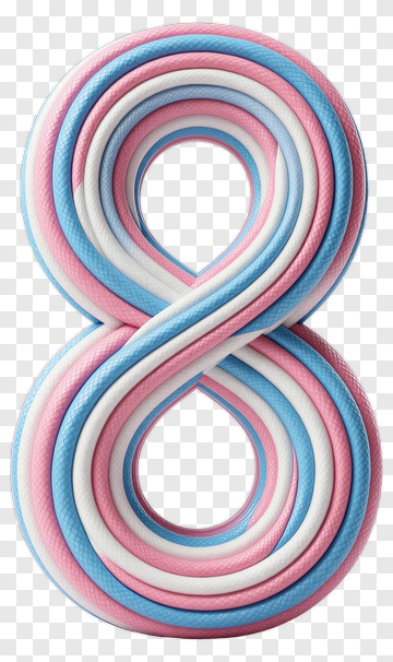 Three-dimensional Number Eight PNG