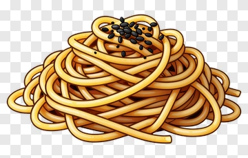 Spaghetti With Black Sesame Seeds PNG