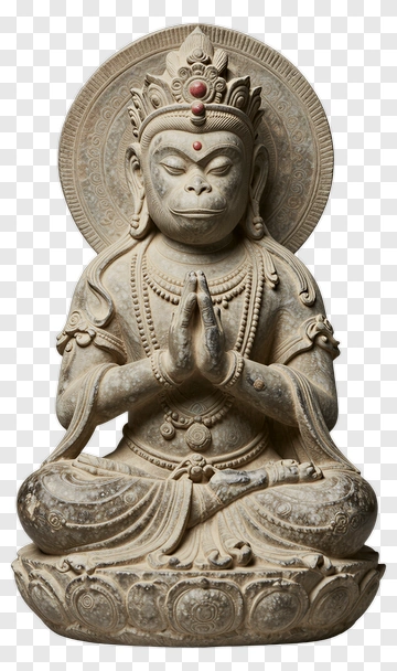 Stone Buddha Statue In Meditation PNG